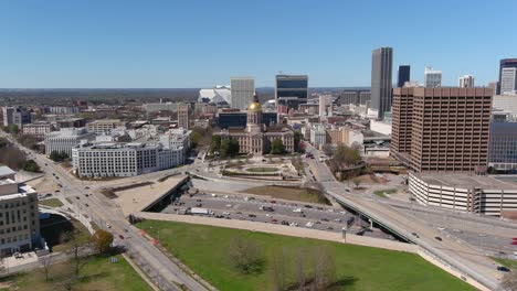 4k aerial of downtown atlanta, georgia