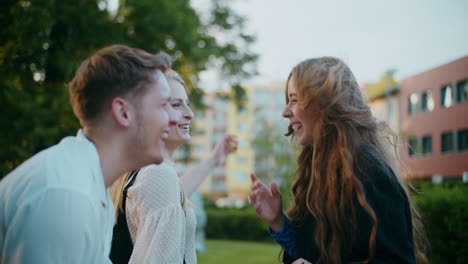 friends laughing outdoors