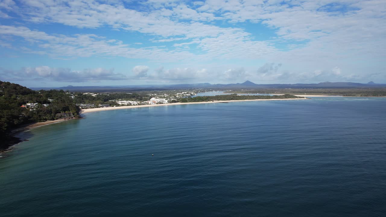 Aerial view of a beautiful coastline with beach and ocean