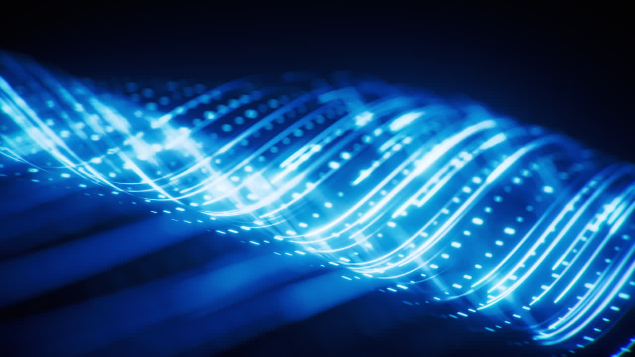 Flowing curve lines with technical board background, 3d rendering