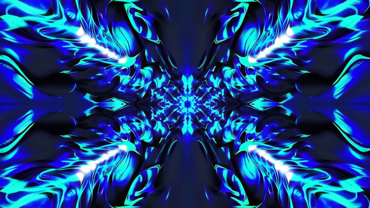 Abstract Symmetrical Neon Liquid Design