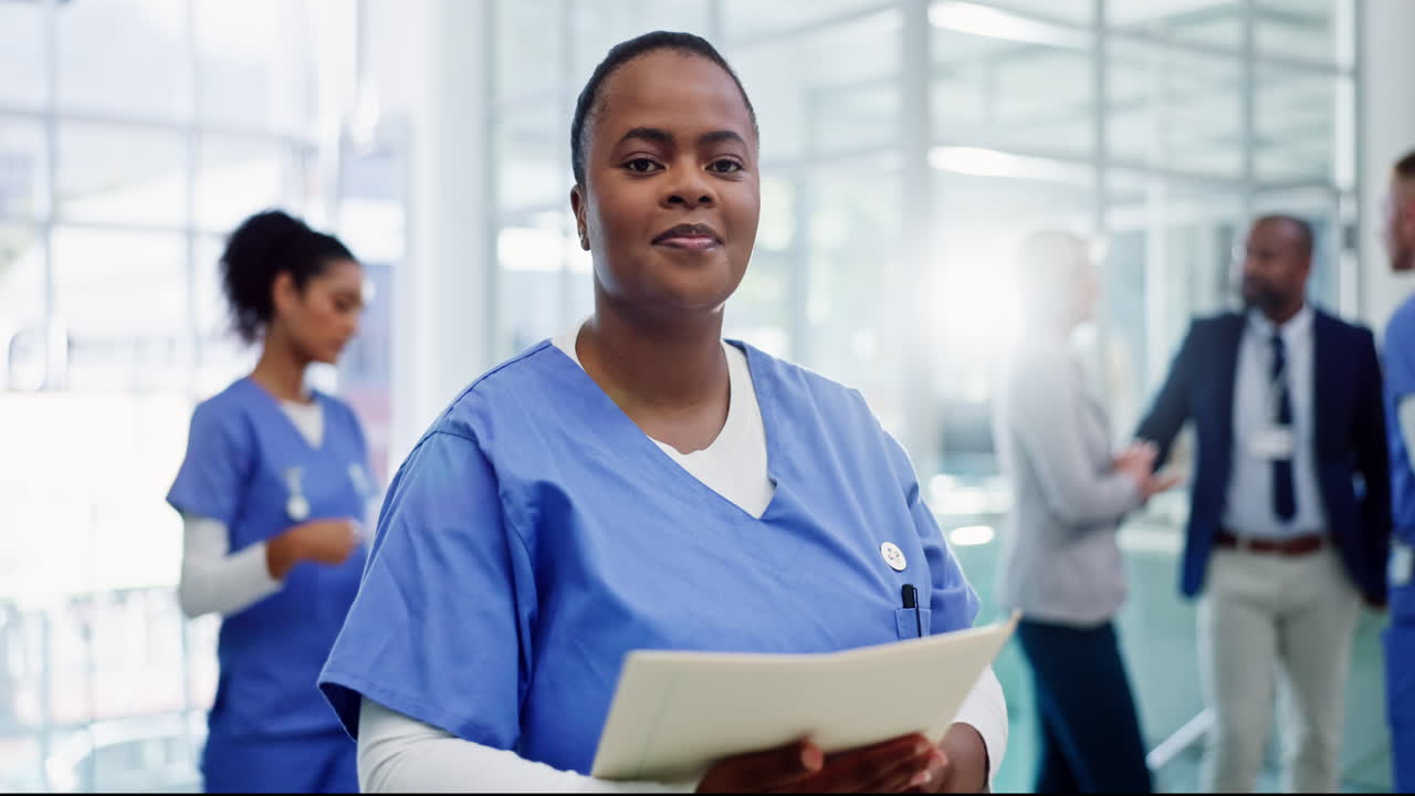 Portrait of a Smiling Nurse in a Hospital