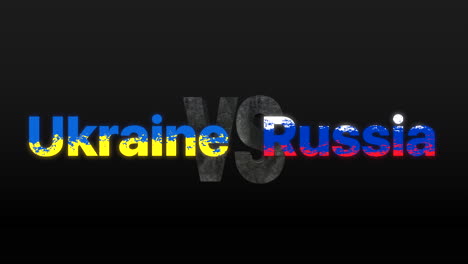 ukraine vs russia animated title on black background