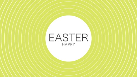 happy easter vibrant yellow circular pattern with centered white circle