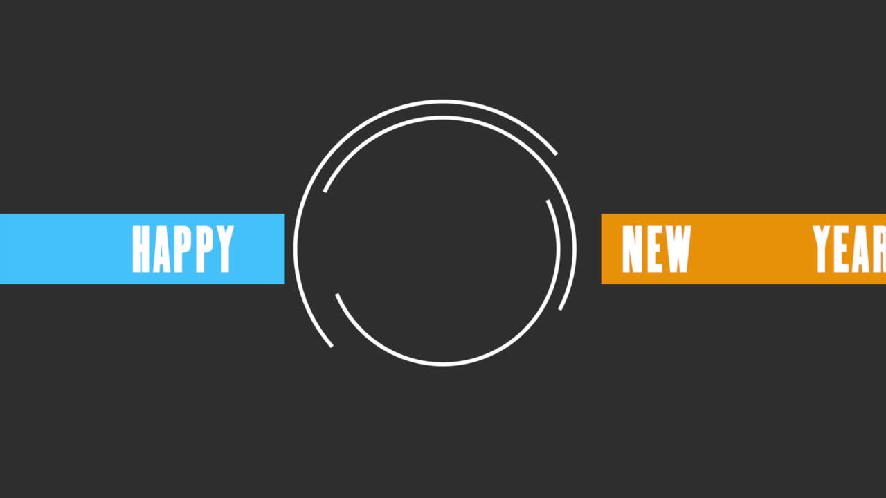 검은 현대 그라데이션에 동그라미와 새해 복 많이 받으세요