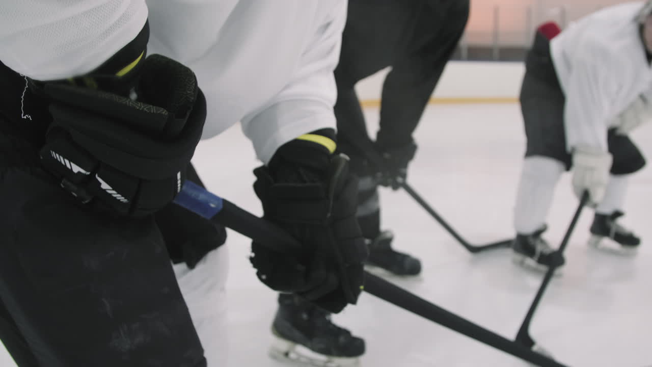Hockey Player With Stick In Hands