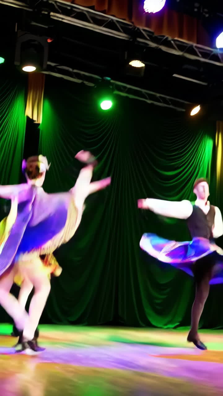 Dynamic Cultural Dance Performance on Stage