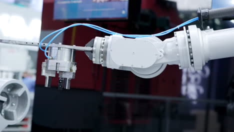 close-up of a white robotic arm