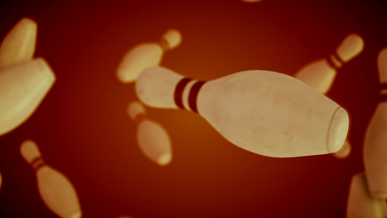 bowling labut rotating and transition with luma matte alpha channel - seamless loop - stock video