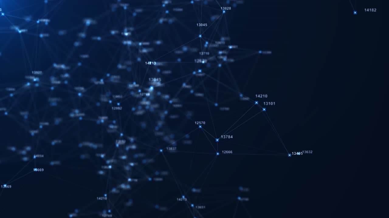 Futuristic abstract technology plexus numbers screensaver background for technology presentations