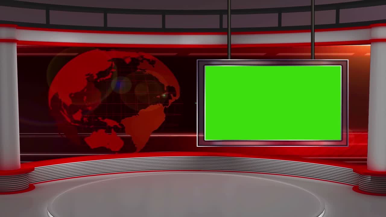 3d Virtual News Studio Set Green Screen