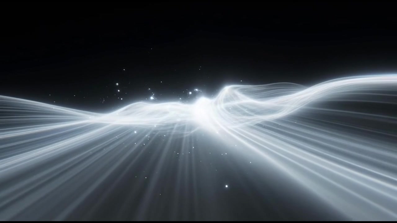 Abstract Glowing White Light Waves Flowing in Dark Space