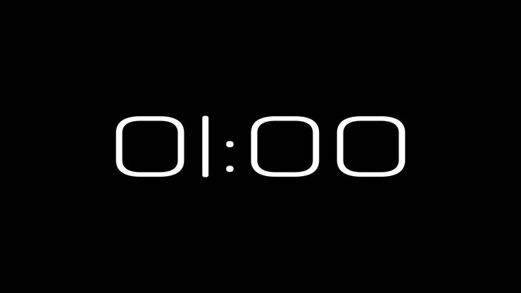One Minute Countdown On Neuropol Thin Typography In Black And White