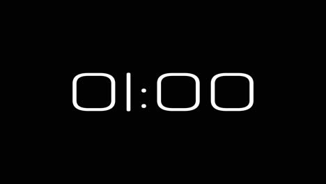 One-Minute-Countdown-On-Neuropol-Thin-Typography-In-Black-And-White