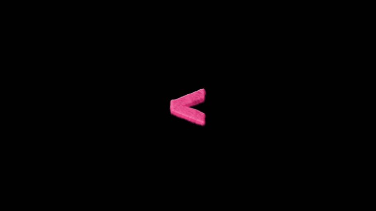 Pink Less Than Sign on Black Background