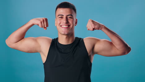 muscular man flexing