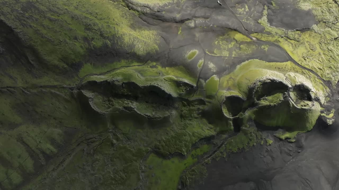 Aerial drone view of the landscape of Iceland