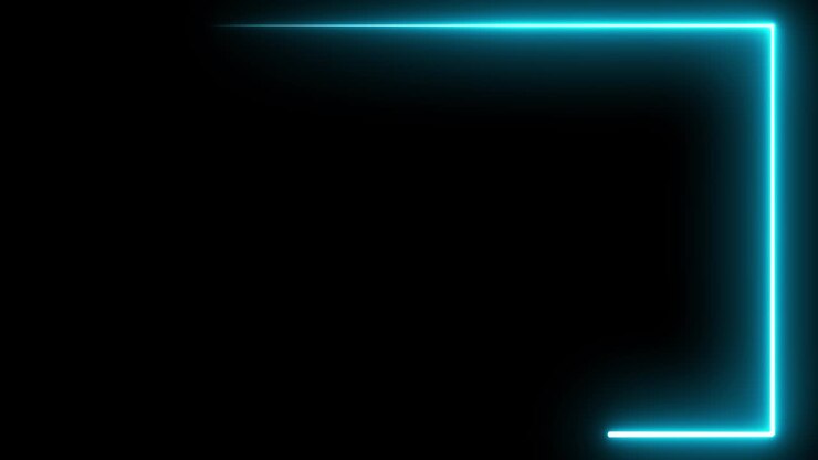 Abstract Neon Line Loop on black background for background