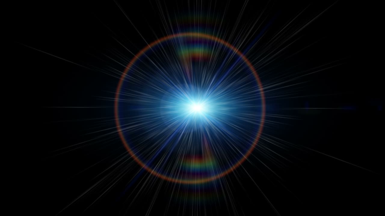 Futuristic animation with glowing light flare in slow motion, 4096x2304 loop 4K