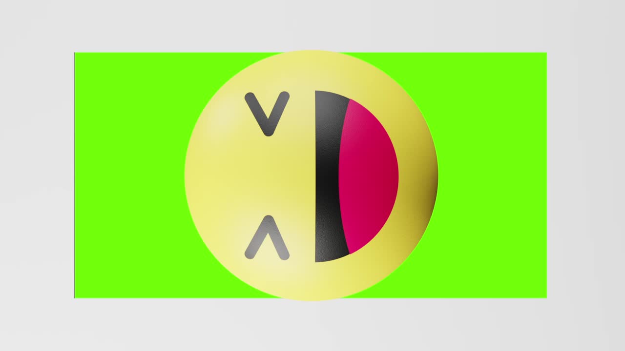 Facebook haha emoji reaction button with 3D effect overlay, vertical, green screen