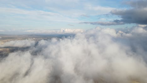 high cloudy drone view