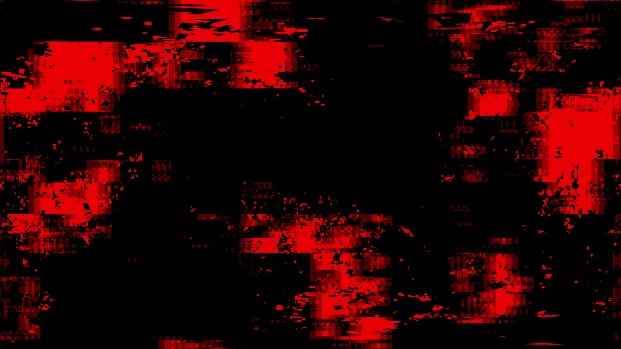 Digitaler Glitch-Übergang zu einem roten Vollbildschirm