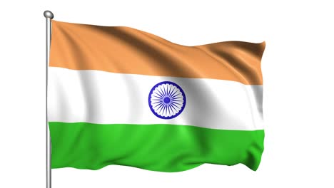 flag of india with fabric structure in the wind (alpha channel, loopable)