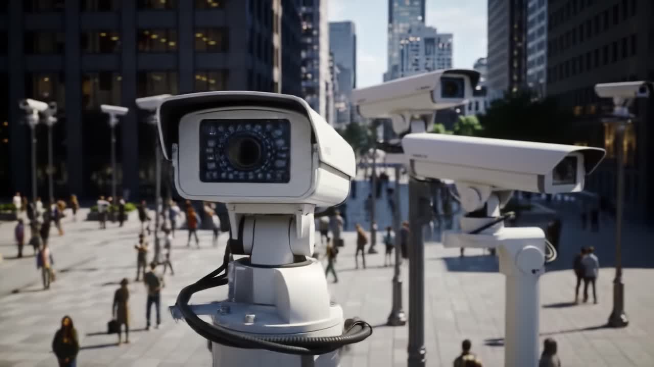 Surveillance Systems in Urban Settings: A Focus on Security Cameras Monitoring Crowds in a Busy Plaza