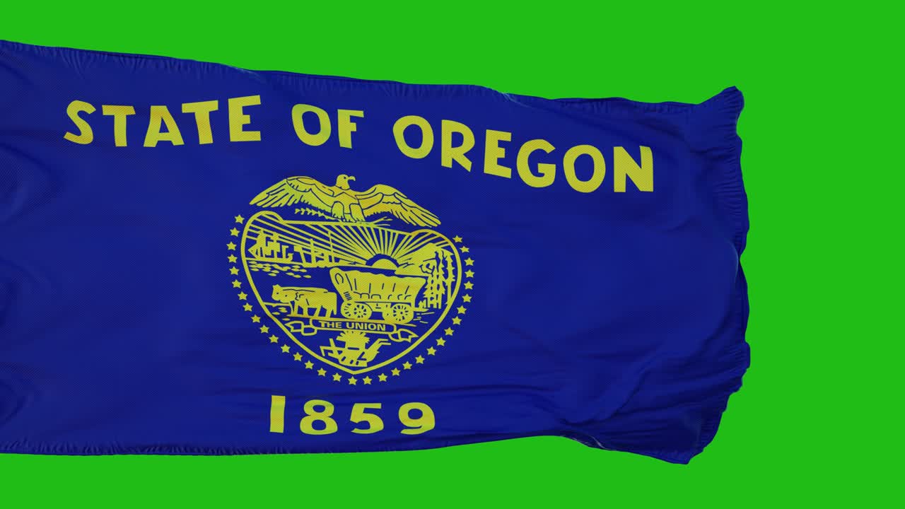 bandera de oregón en pantalla verde. perfecto para su propio fondo usando pantalla verde. renderización 3d