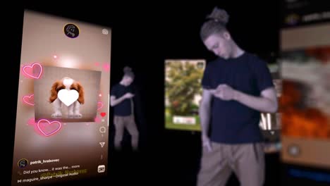 Teen-scrolling-dog-videos-social-media-cinematic-animation