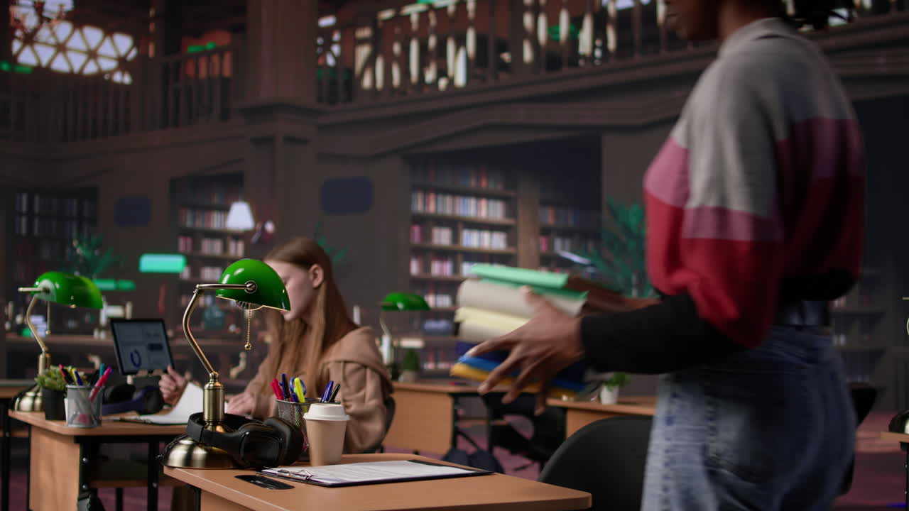 Vertical video confident student gathers information and citations from reliable sources