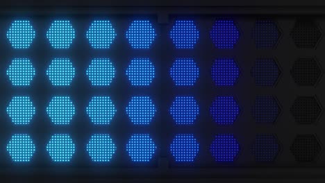 futuristic hexagon panel with glowing blue leds