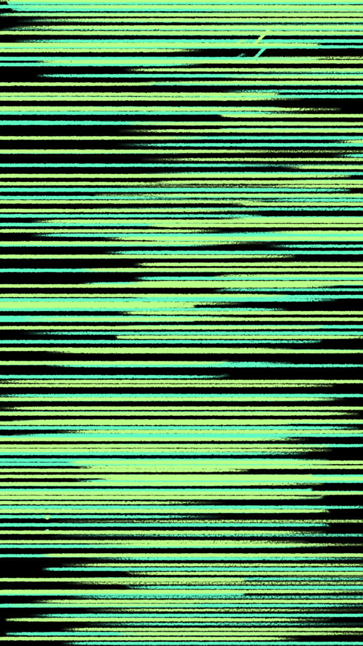 Glitch digitale retrò con linee orizzontali verdi