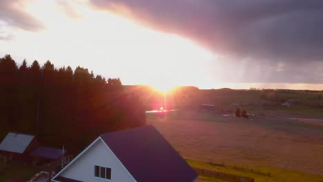 sunset over rural landscape