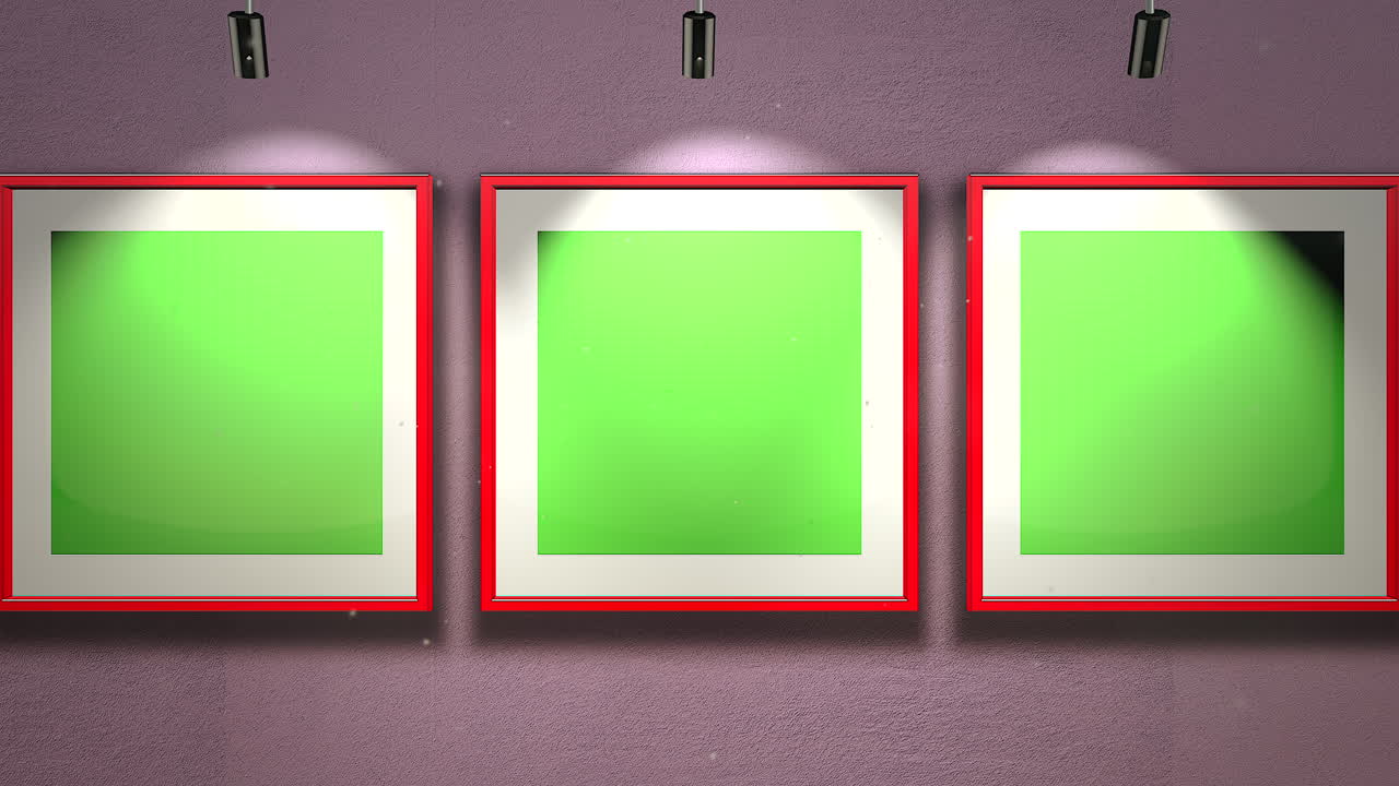 집에 모형 스크린 프레임이 있는 사진이 있는 미술관