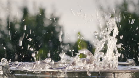 las fresas caen en un balde de agua