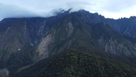 drone hyperlapse of mount kinabalu at maragang hill sabah malaysia daylight