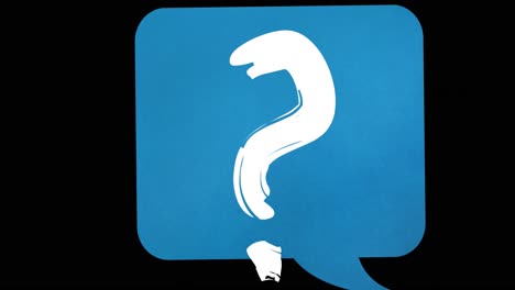 Animation-of-question-mark-in-speech-bubble-on-black-background