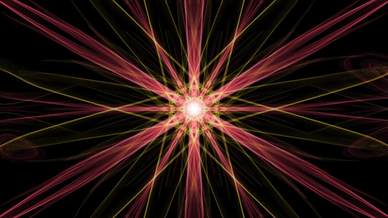 Red and orange rays tunel, quick motion, patterns on black background, sci-fi technology, disco decoration, laser show