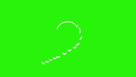 líneas cortas y formas elementos de efectos de animación en pantalla verde tecla de croma