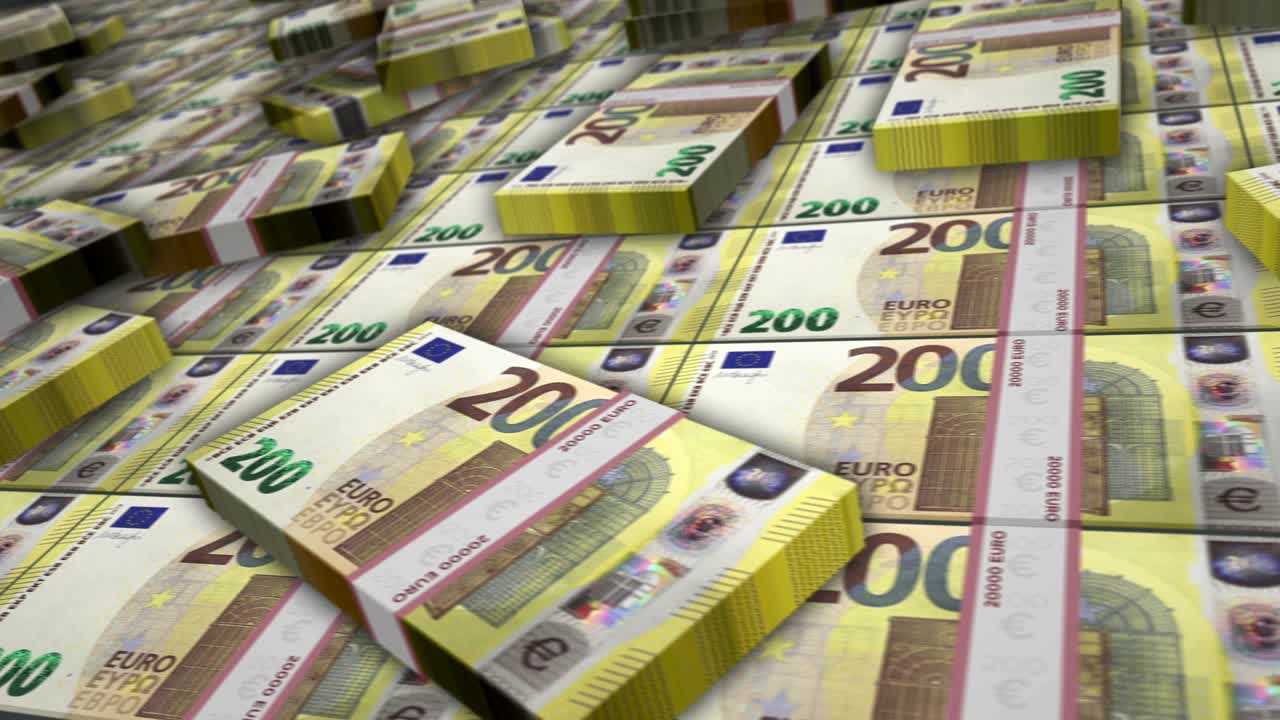 Euro-Geldscheinpaket Loop-Animation