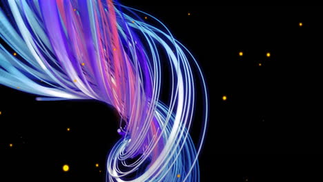 animation of yellow spots over neon shapes moving