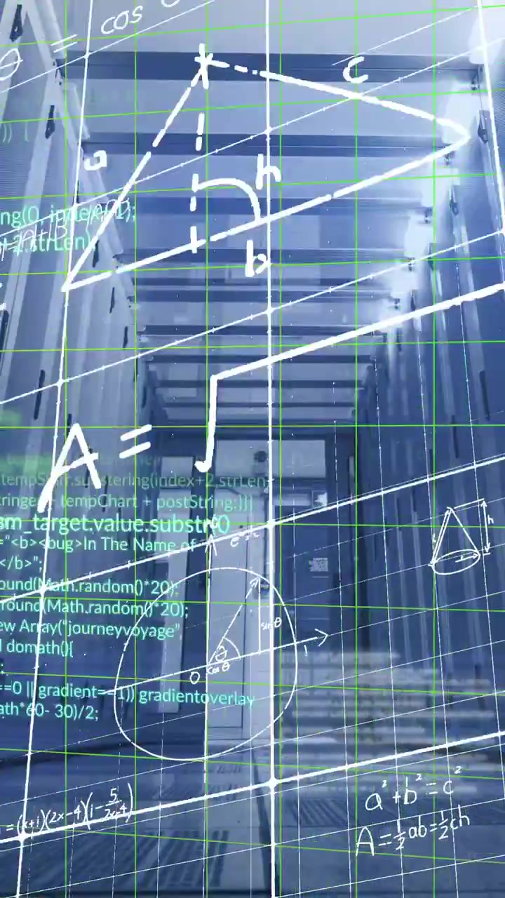 Animation of data processing over server room