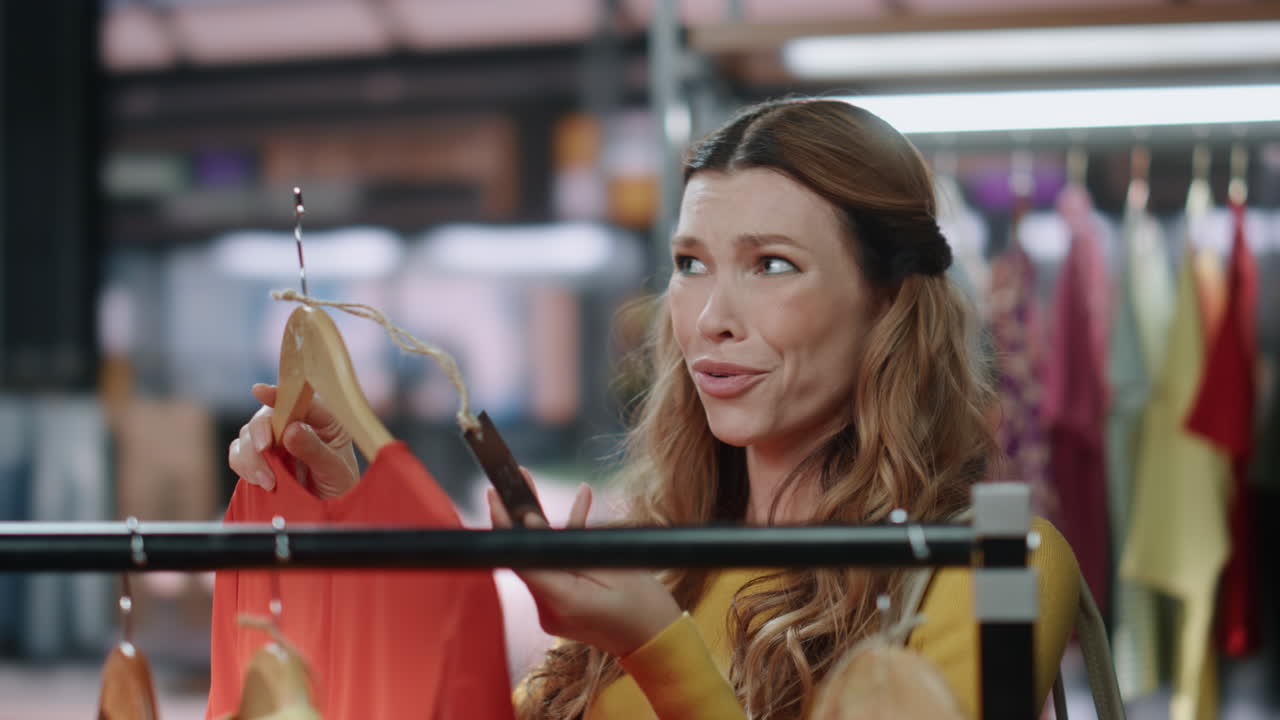 женщина-магазинщица шокировала ценами в магазине одежды.
