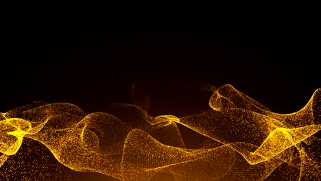 luxurious gold sparkling particles wave background. digital backdrop