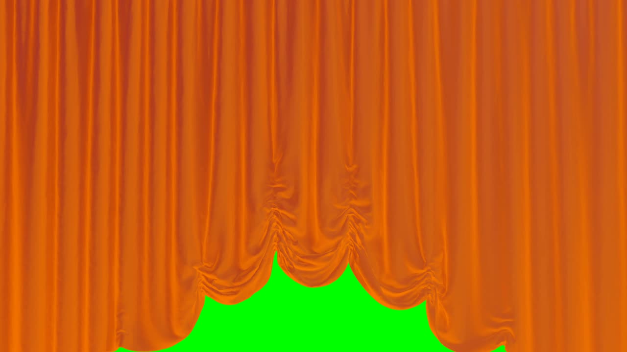 오스트리아의 은 파란 커튼이 열리고 닫히고 극장 무대에서 끝과 시작.