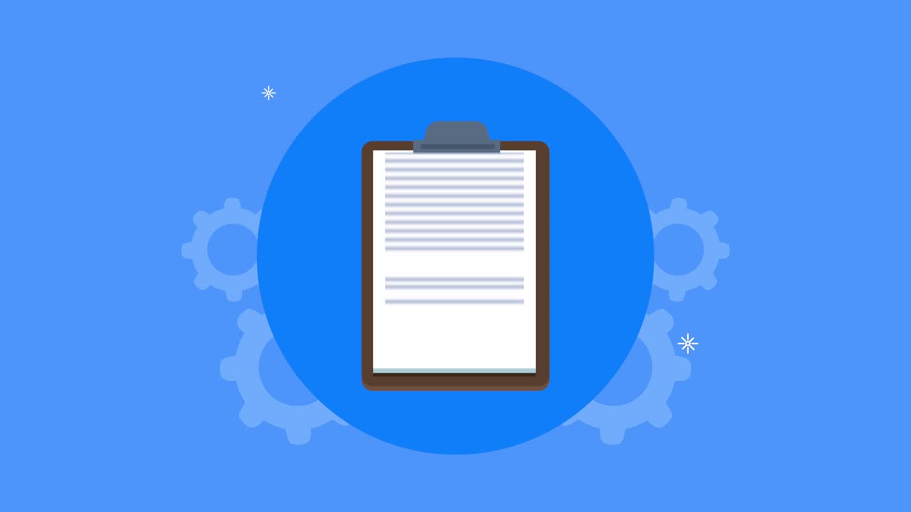 clipboard checklist document with gears