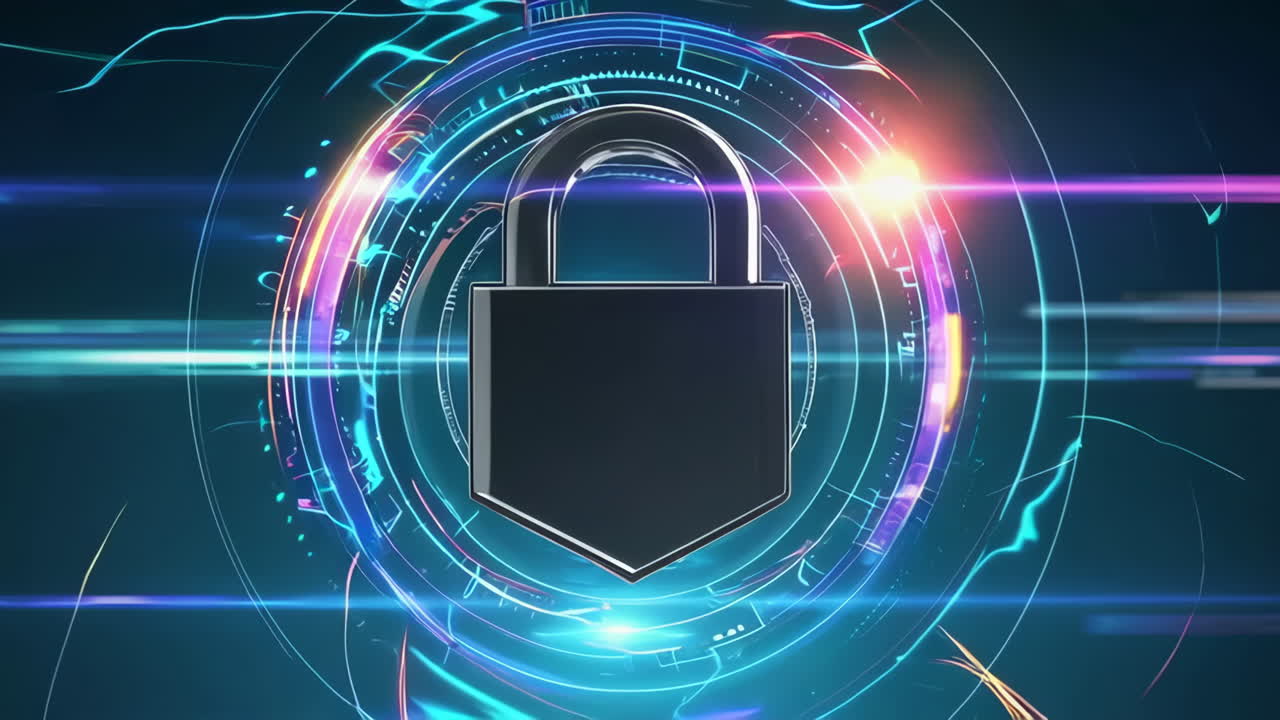 Cybersecurity Lock Illustration