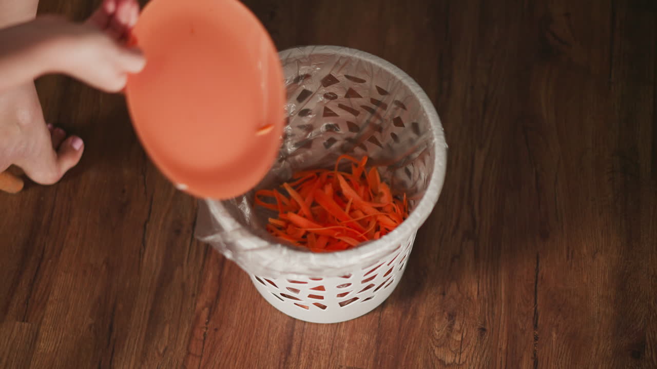Throwing away shredded carrots