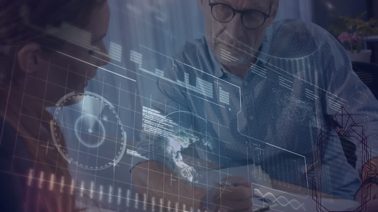 animación del procesamiento de datos en un grupo de estudiantes que utilizan computadoras